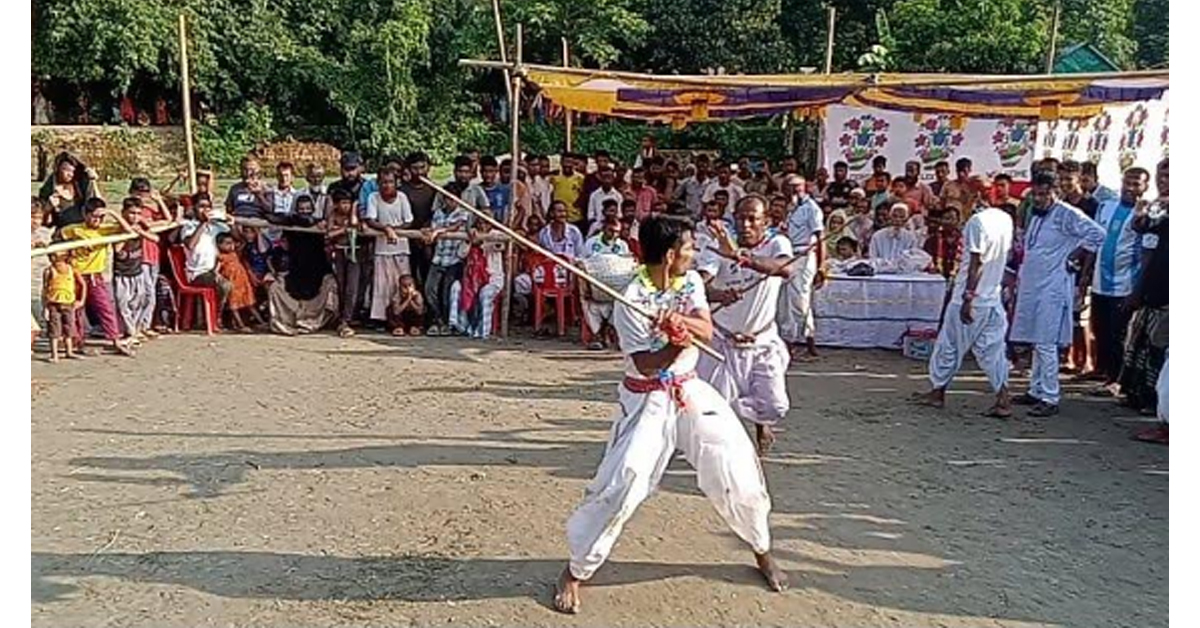 সরাইলে ঐতিহ্যবাহী লাঠি খেলা অনুষ্ঠিত