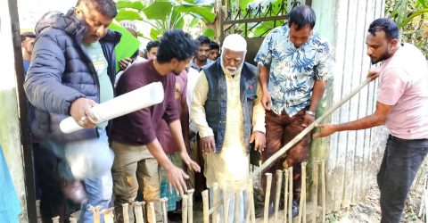 ওসমানীনগরে ৫ শত বছরের প্রাচীন জামে  মসজিদ ও মাজারে যাতায়াতের রাস্তা প্রতিবন্ধকতা অপসারণ