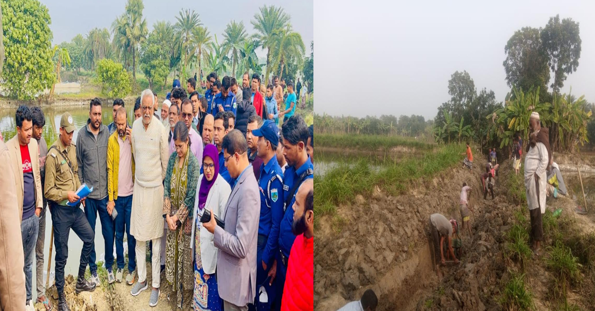 নাটোরের লালপুরে একযুগ পরে বসন্তপুর বিলে জলাবদ্ধতা নিরসন