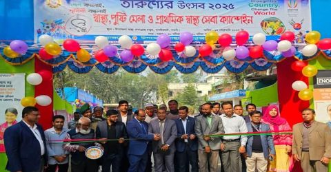 ধামইরহাটে দিনব্যাপী স্বাস্থ্যসেবা ক্যাম্পেইন মেলার উদ্বোধন