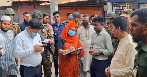 ফরিদগঞ্জে যানজট নিরসনে ও দ্রব্যমূল্য স্থিতিশীল রাখতে ভ্রাম্যমাণ আদালতের অভিযান