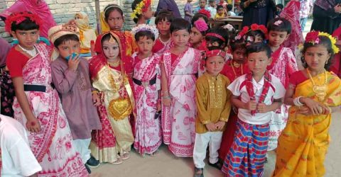 গাংনীতে বর্ষবরণ আনন্দ শোভাযাত্রা অনুষ্ঠিত