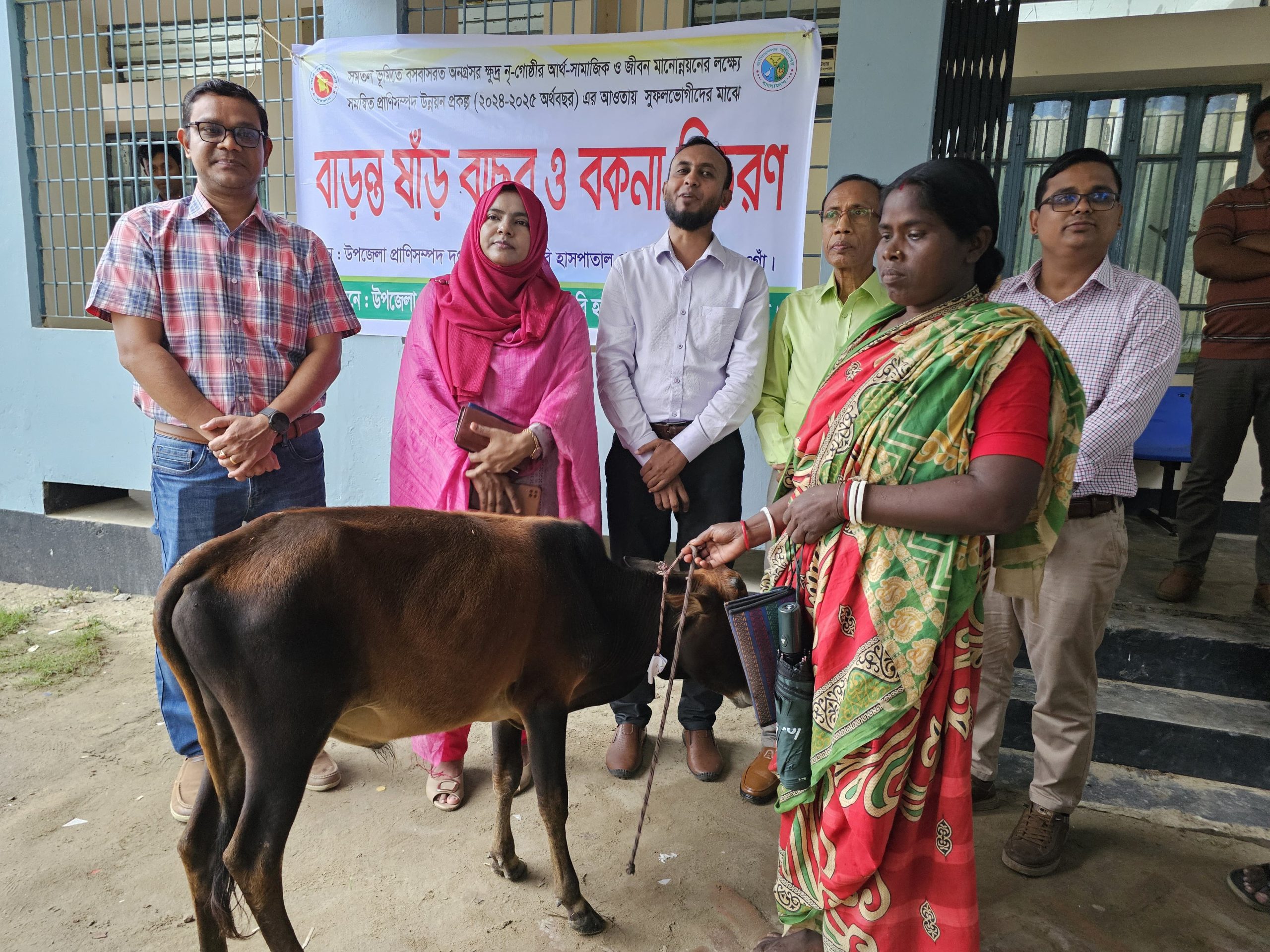 ধামইরহাটে ক্ষুদ্র নৃ-গোষ্ঠী সম্প্রদায়ের মাঝে বাড়ন্ত ষাঁড় বিতরণ উদ্বোধন