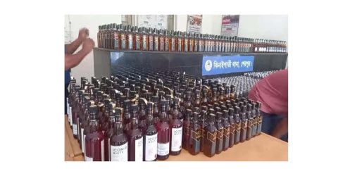 ঝিনাইগাতীতে ১৩৮৬ বোতল ভারতীয় মদ উদ্ধার