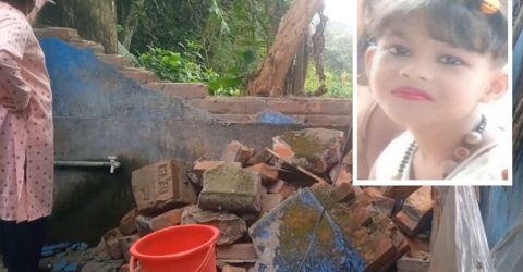 ঝড়ে ভেঙে পড়া দেয়াল কেড়ে নিল ছোট্ট বিথির প্রাণ