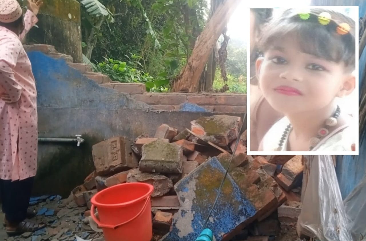 ঝড়ে ভেঙে পড়া দেয়াল কেড়ে নিল ছোট্ট বিথির প্রাণ