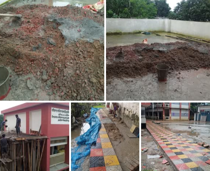 বৃষ্টির মধ্যেই ঢালাই, জনস্বাস্থ্য প্রকৌশল অধিদপ্তরের কাজে অনিয়মের অভিযোগ