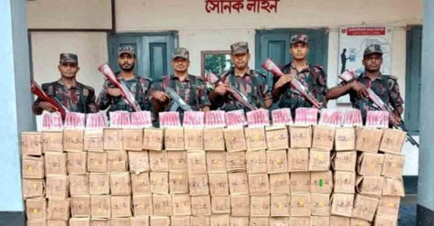 শেরপুর সীমান্তে বিপুল পরিমাণ ভারতীয় প্রসাধনী জব্দ