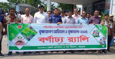 বরগুনায় সপ্তাহ ব্যাপী বৃক্ষ রোপন অভিযান ও বৃক্ষ মেলার উদ্ভোধন