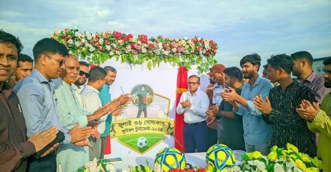 রংপুরে জুলাই ৩৬ গোল্ডকাপ ফুটবল টুর্নামেন্টের লোগো উন্মোচন