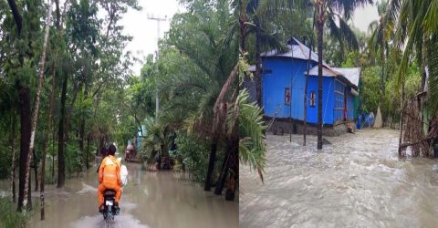 হাতিয়ার সঙ্গে নৌ যোযাযোগ স্বাভাবিক নোয়াখালীতে বাঁধ ভেঙে উপকূলের মানুষের জনজীবন বিপর্যস্ত
