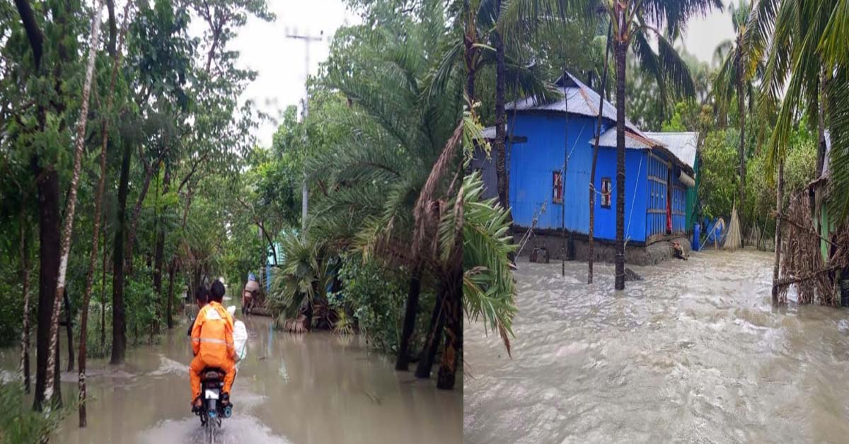 হাতিয়ার সঙ্গে নৌ যোযাযোগ স্বাভাবিক নোয়াখালীতে বাঁধ ভেঙে উপকূলের মানুষের জনজীবন বিপর্যস্ত