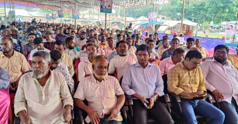 এ্যাব এর উদ্যোগে নীলফামারীর গোমনাতী কলেজ মাঠে চারা বিতরণ অনুষ্ঠান