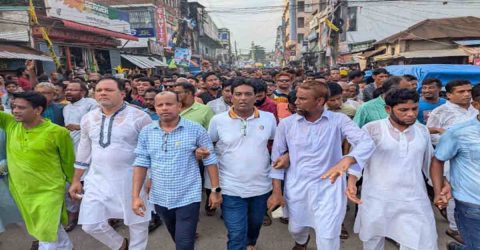 শেরপুরে জুলাই গণঅভ্যুত্থান বর্ষপুর্তী উপলক্ষে বিএনপির বিজয় মিছিল ও সমাবেশ অনুষ্ঠিত