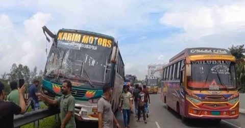 ভাঙ্গা-ঢাকা এক্সপ্রেসওয়েতে ৪ বাসের সংঘর্ষে আহত ১৫