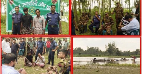 সাঘাটা সেনা ক্যাম্পের সফল অভিযান: পার সোনাইডাঙ্গায় নদীতে অবৈধ ড্রেজার জব্দ, আটক ৩