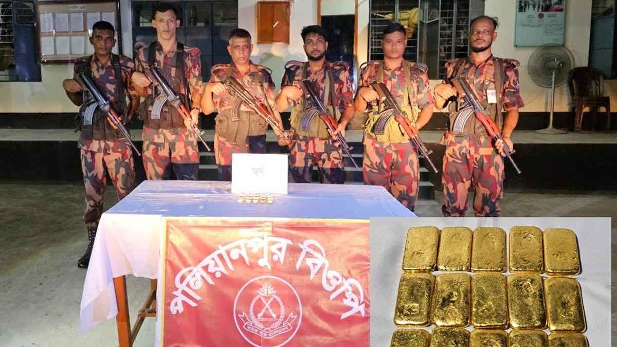 ঝিনাইদহ সীমান্তে আড়াই কোটি টাকা স্বর্ণের বার উদ্ধার করেছে বিজিবি