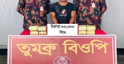 উখিয়ার তুমব্রু সীমান্তের ৮০ হাজার ইয়াবাসহ রোহিঙ্গা মাদক পাচারকারী আটক