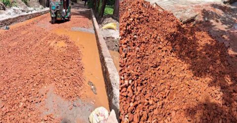 চাটখিলে নিম্নমানের সামগ্রী দিয়ে সড়ক নির্মাণ