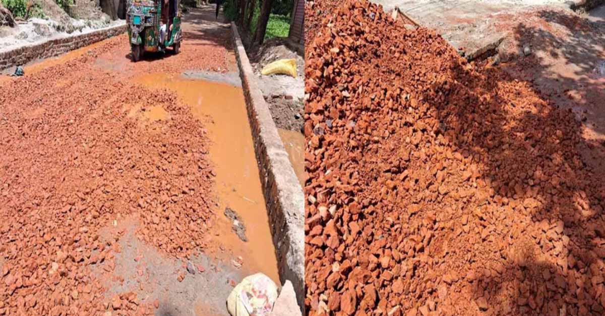 চাটখিলে নিম্নমানের সামগ্রী দিয়ে সড়ক নির্মাণ