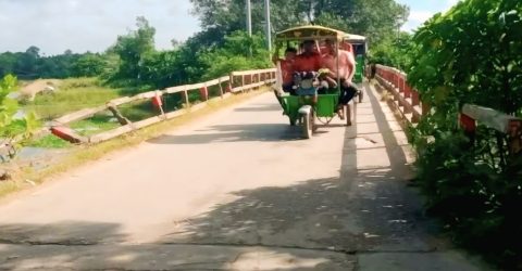 নাসির নগরে ঝুঁকিপূর্ণ সেতুতে যানবাহন চলাচল, চরম আতংকে যাত্রী ও চালকরা