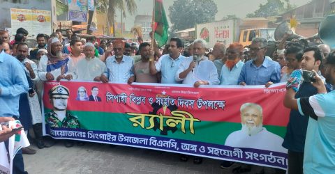 সিংগাইরে বিপ্লব ও সংহতি দিবসের সমাবেশে দলীয়প্রার্থী পুনর্বিবেচনার দাবী