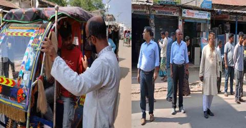 চুনারুঘাট  পৌরসভার লাইসেন্স বিহীন যানবাহন আটক