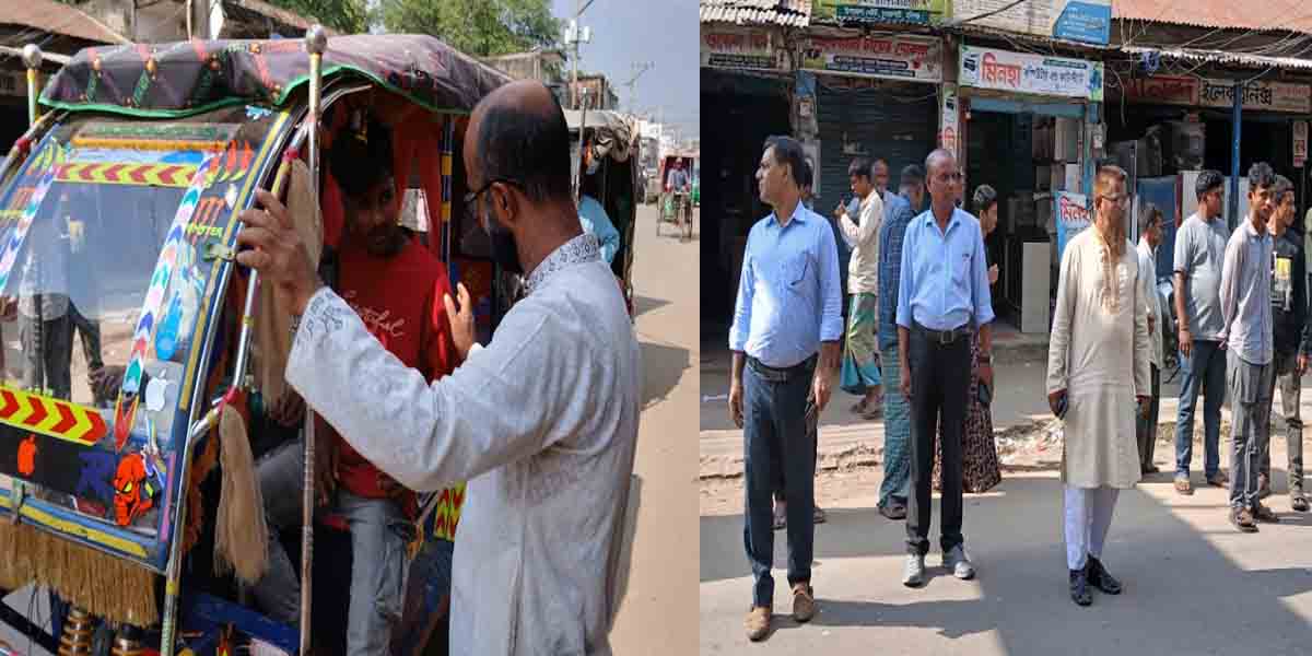 চুনারুঘাট  পৌরসভার লাইসেন্স বিহীন যানবাহন আটক